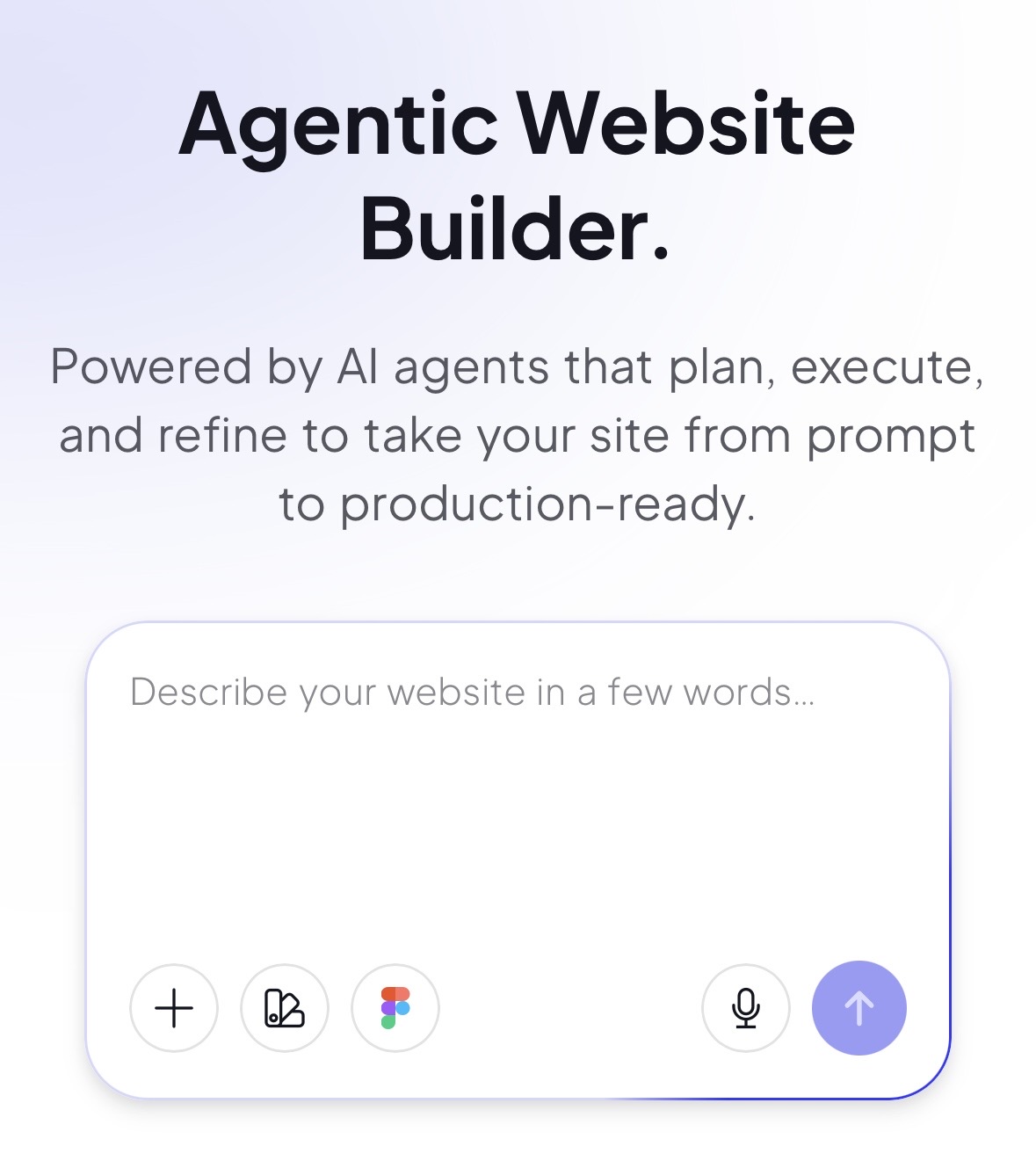 10Web prompt box asking the user to describe their website