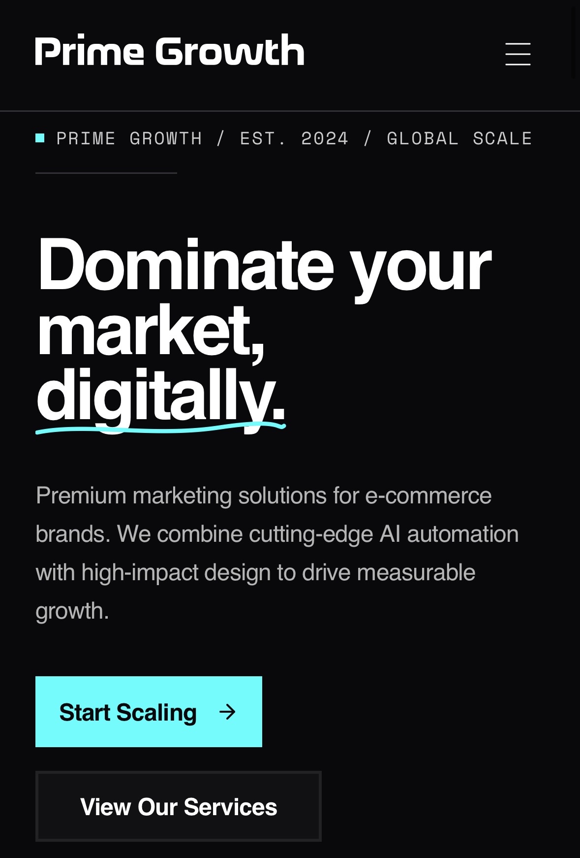 Finished Prime Growth website created by 10Web